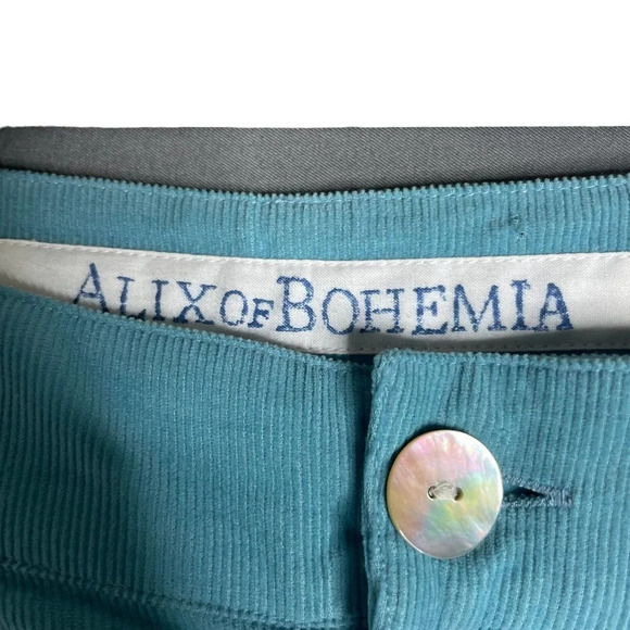 Alix of Bohemia Eliot Corduroy Pant Peacock Blue - Picture 3 of 5